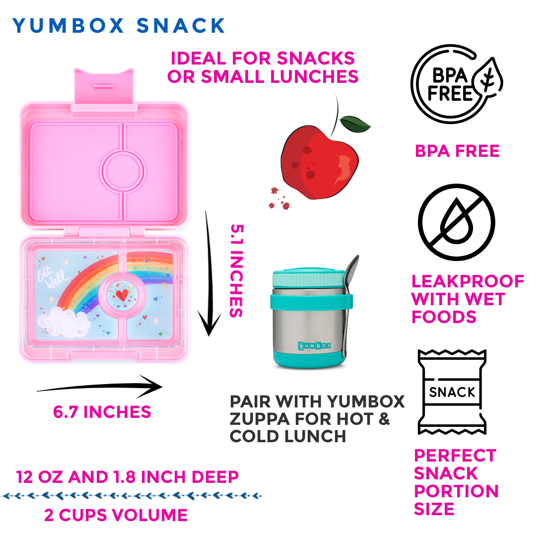 Yumbox Snack svačinový box Power Pink Rainbow 3 přihrádky