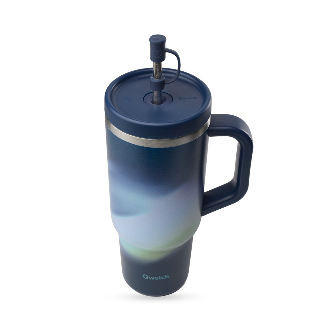 Qwetch Travel Cup Aura Bleu Nuit termohrnek 900 ml s brčkem
