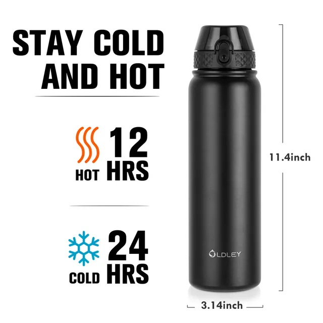OLDLEY termoláhev 950 ml matná černá nerez