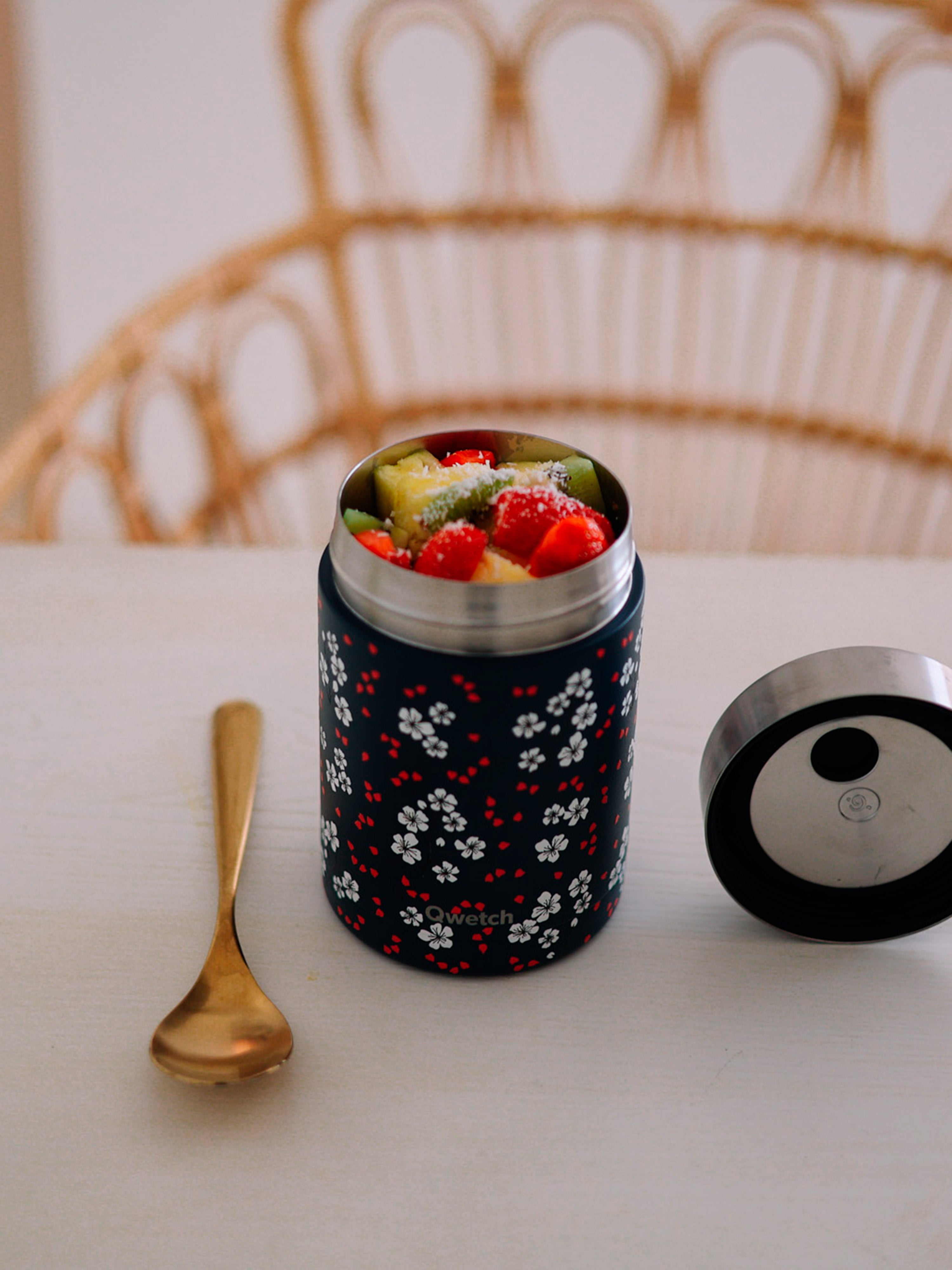 Qwetch Compact termo dóza Hanami Bleu 600 ml nerez