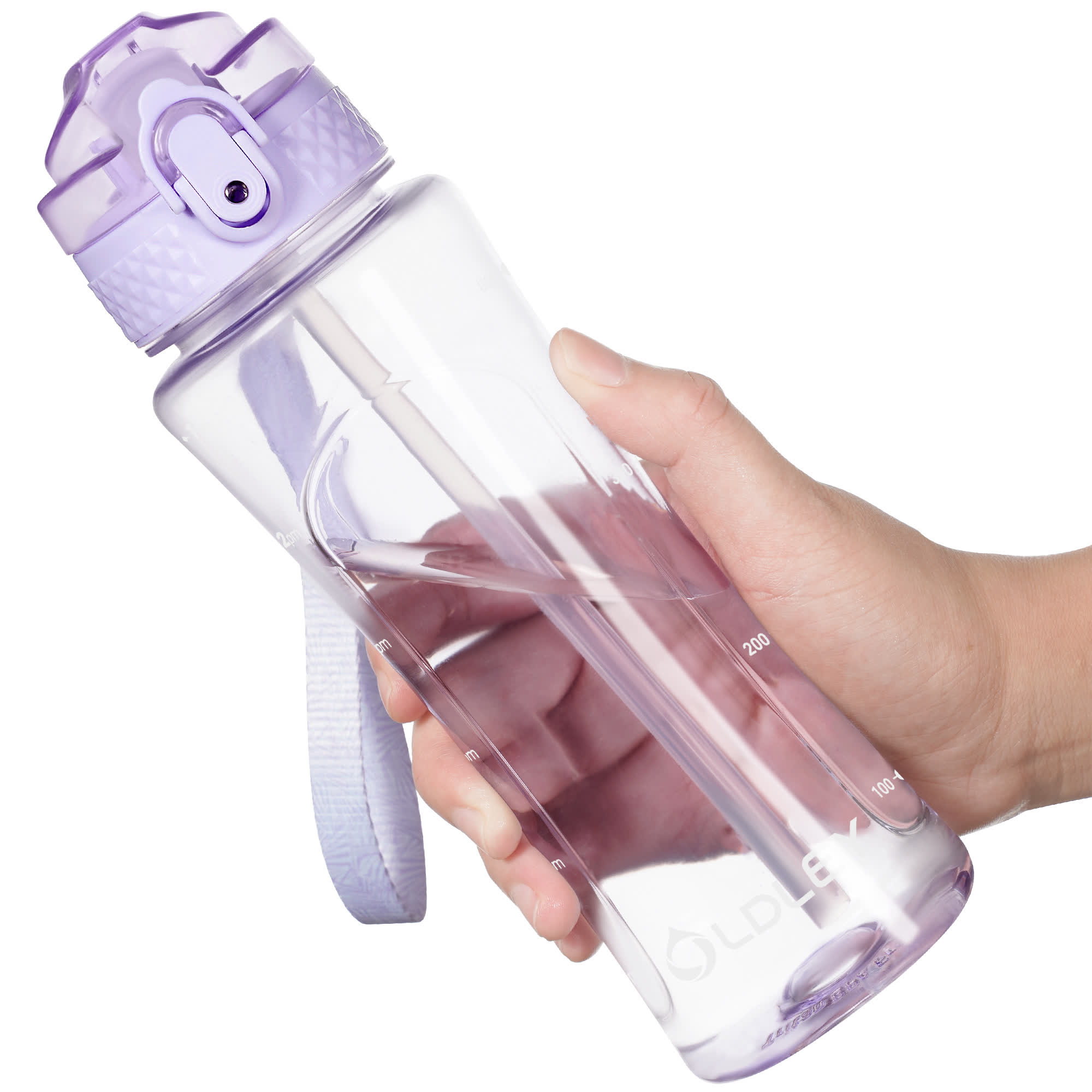 Oldley Kids průhledná láhev 450 ml fialová sportovní
