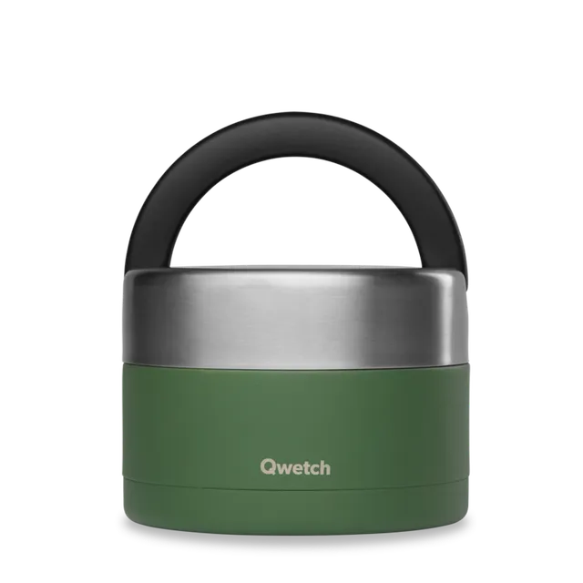 Qwetch Granite termo box na jídlo 850 ml Kaki s rukojetí