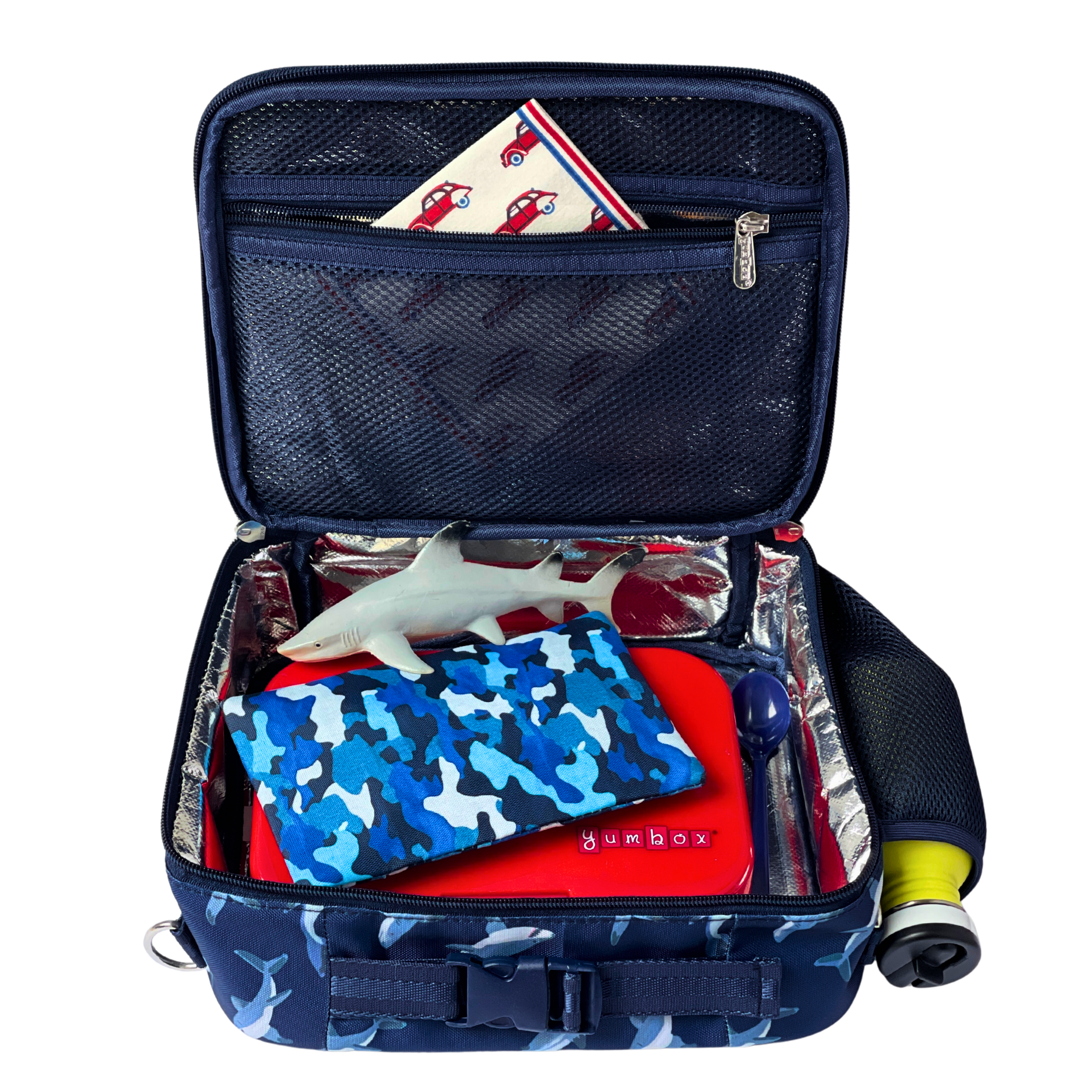 Yumbox Insulated Large Lunch Bag 3-Way Carry termo taška Sharks