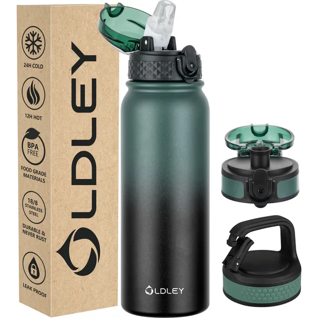 OLDLEY 20oz Triple Lid termolahev Green-Black 590 ml