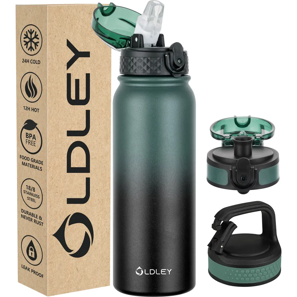 OLDLEY 20oz Triple Lid termolahev Green-Black 590 ml