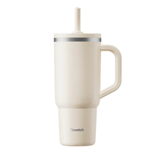 Qwetch Travel Cup termohrnek 900 ml pískový nerez