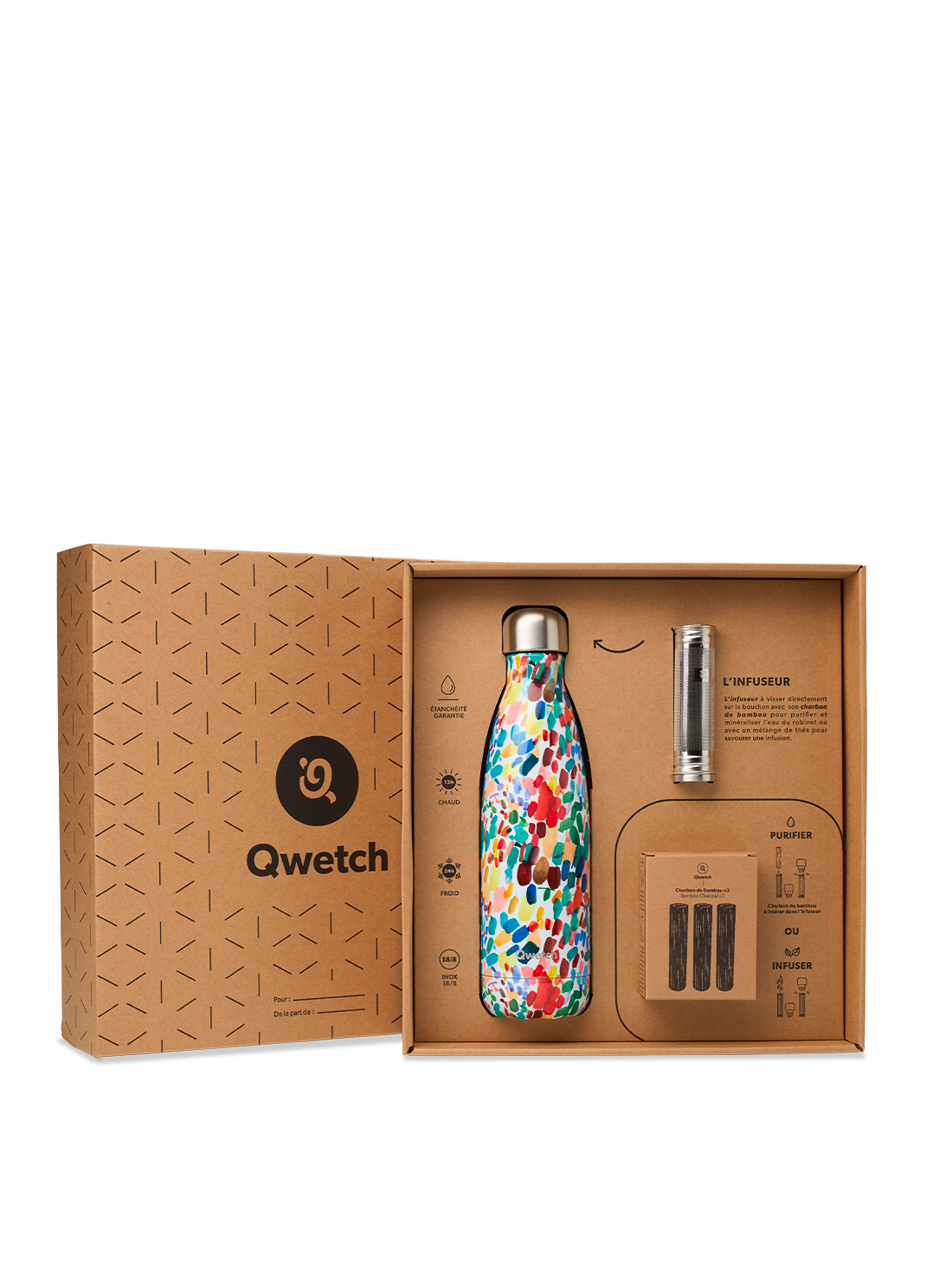 Qwetch Originals Arty dárková sada 500 ml s infuzérem