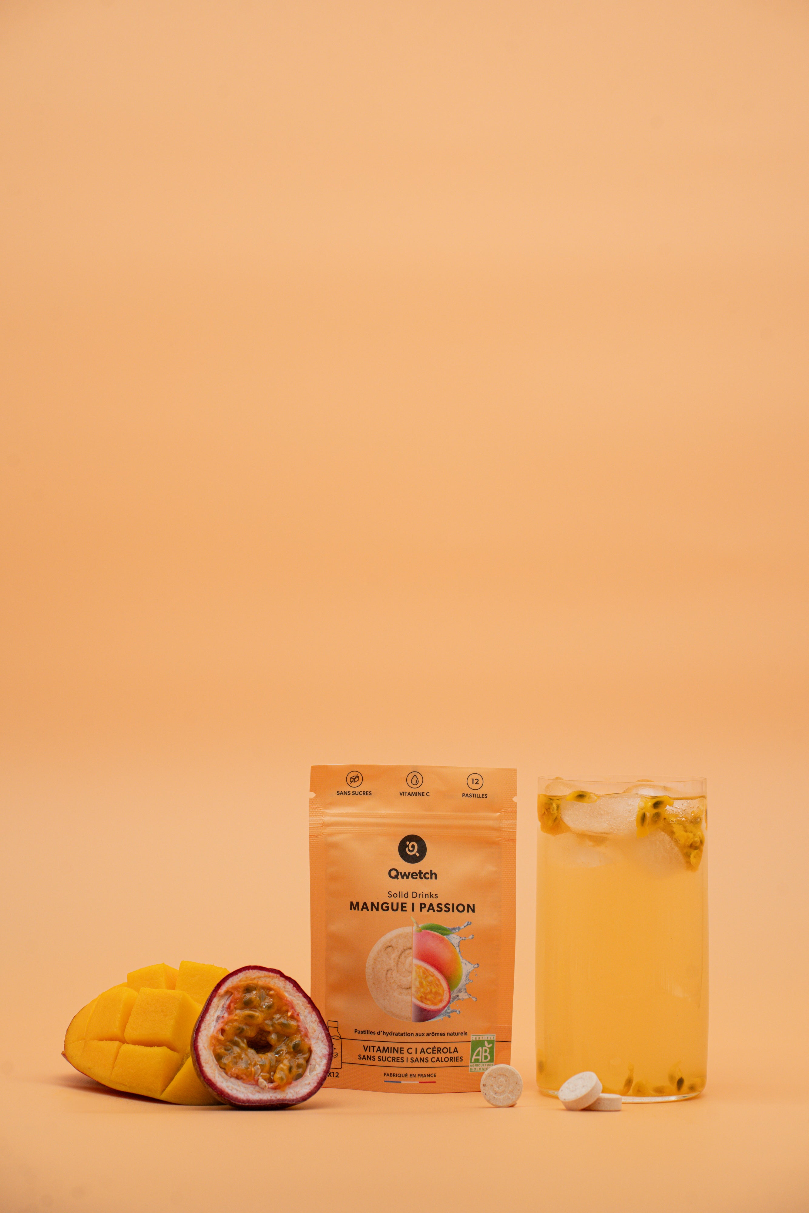 Qwetch Solid Drinks Bio pastilky Mango Passion 12 ks