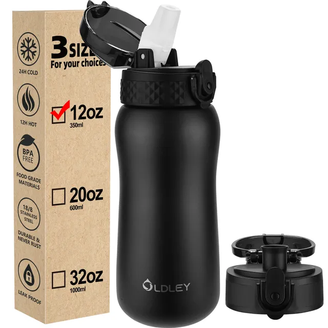 OLDLEY Kids 12oz termoláhev černá 350 ml studená 24 h