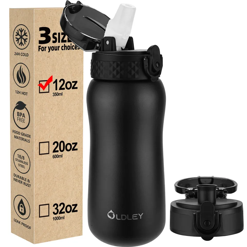 OLDLEY Kids 12oz termoláhev černá 350 ml studená 24 h