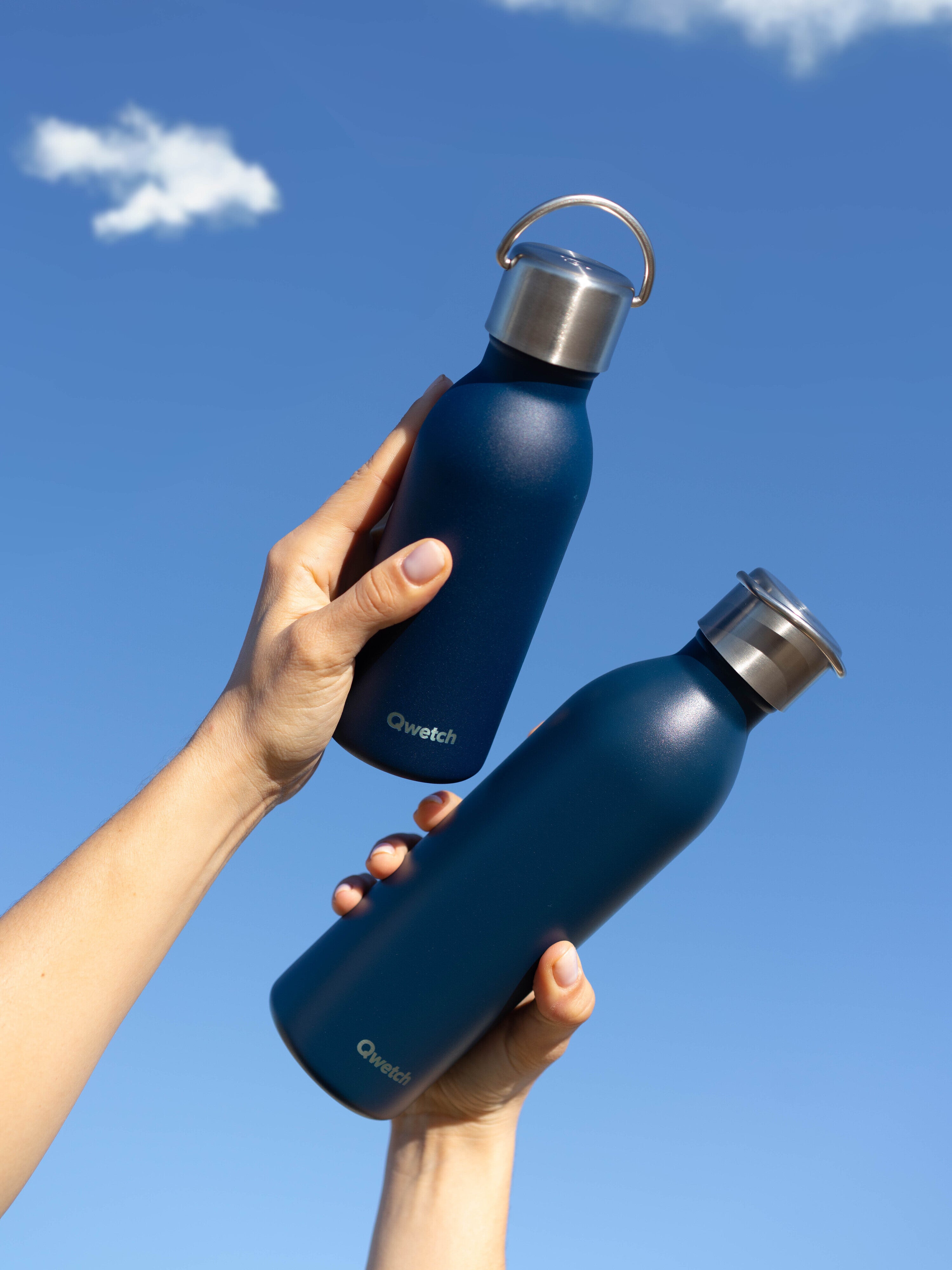 Qwetch Active Bleu Nuit termoláhev 600 ml nerez