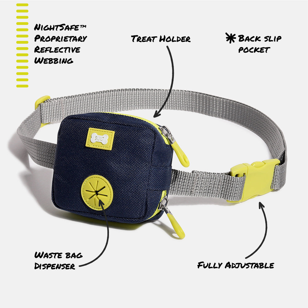 BUILT New York Nightsafe Dog Walk Bag ledvinka Navy Lime