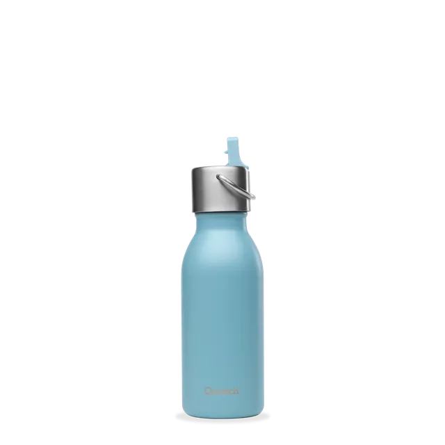 Qwetch Kids Matt modrá termoláhev 350 ml s brčkem