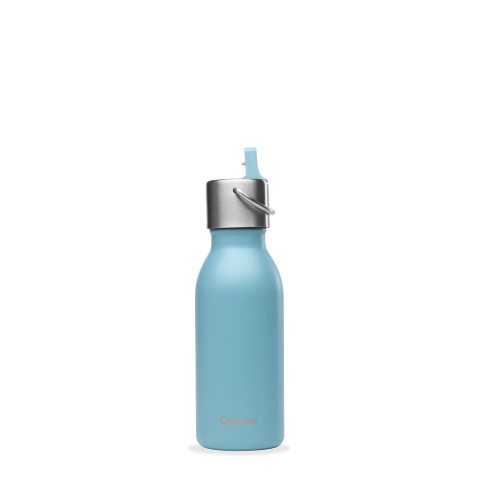 Qwetch Kids Matt modrá termoláhev 350 ml s brčkem