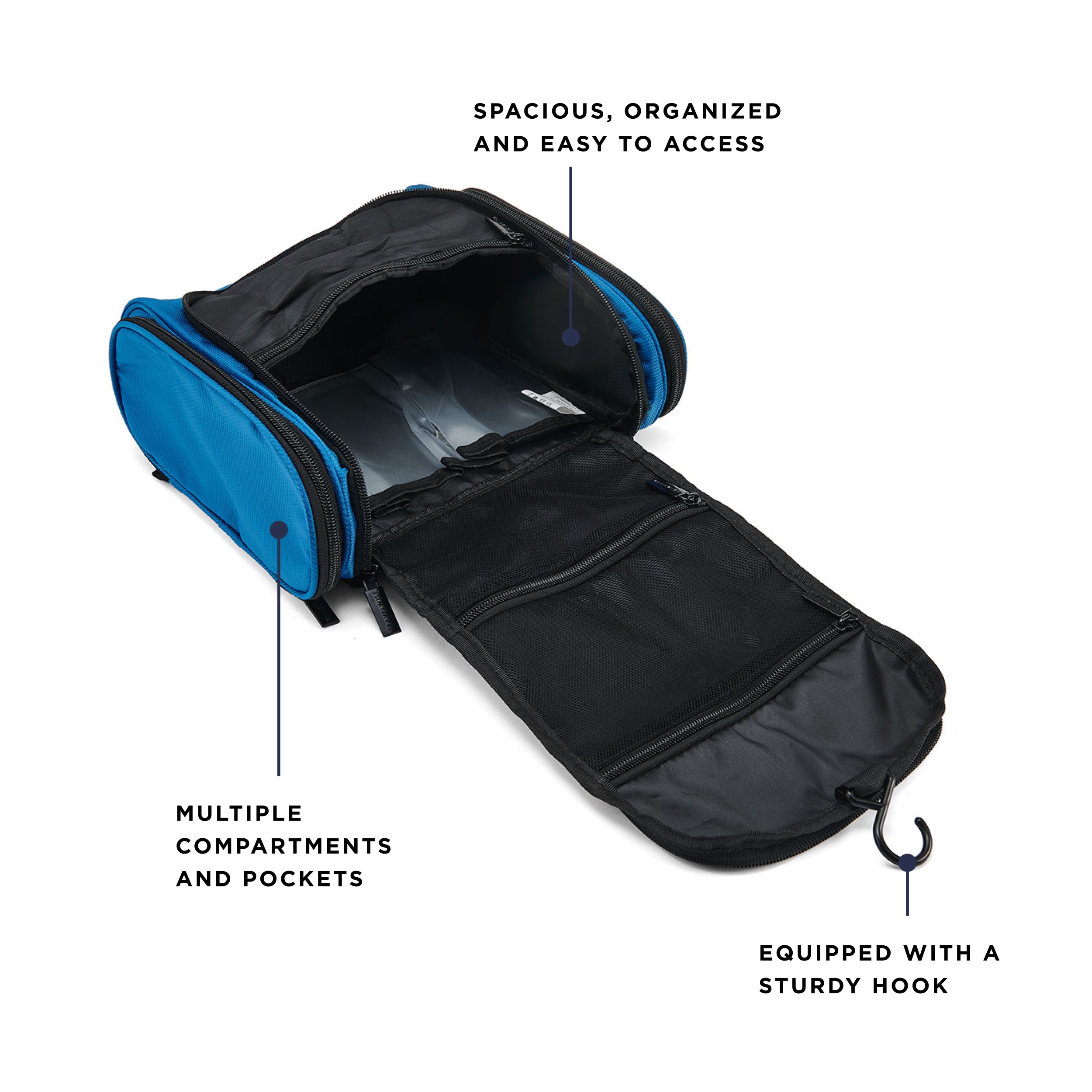 BUILT TravelWise závěsná taška Blue kosmetická