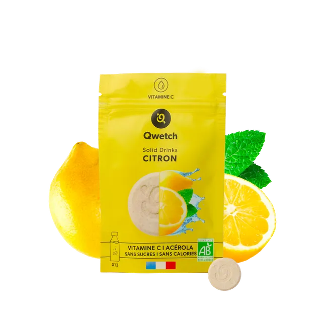 Qwetch Solid Drinks Bio Citron pastilky do vody 12 ks bez cukru