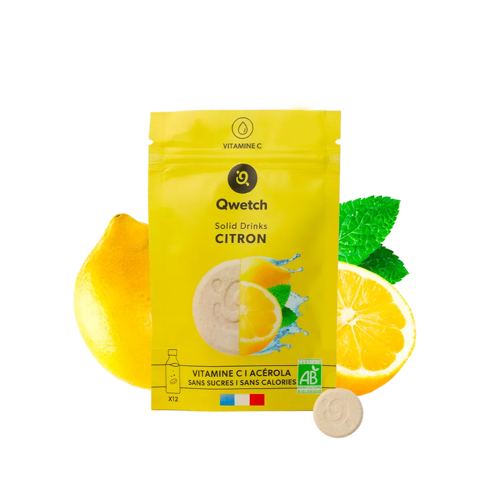 Qwetch Solid Drinks Bio Citron pastilky do vody 12 ks bez cukru