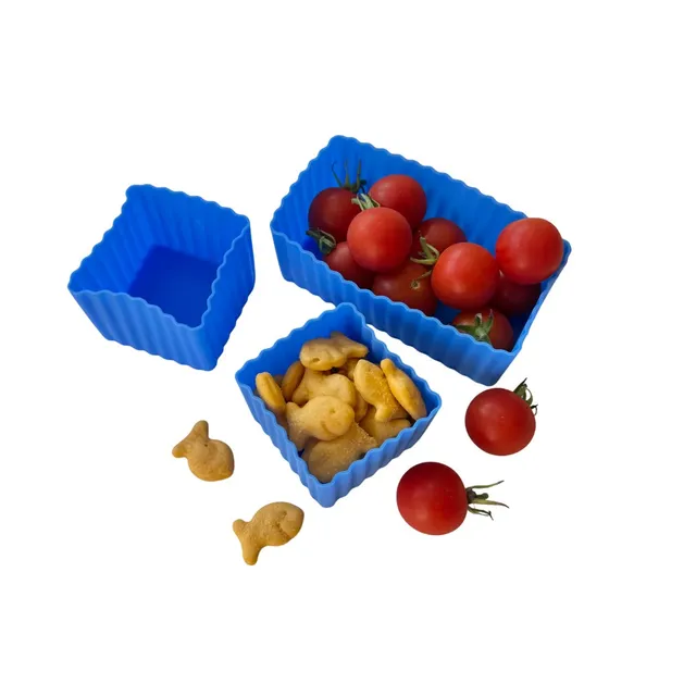 Yumbox Mini silikonové kelímky do boxu modré 3 ks