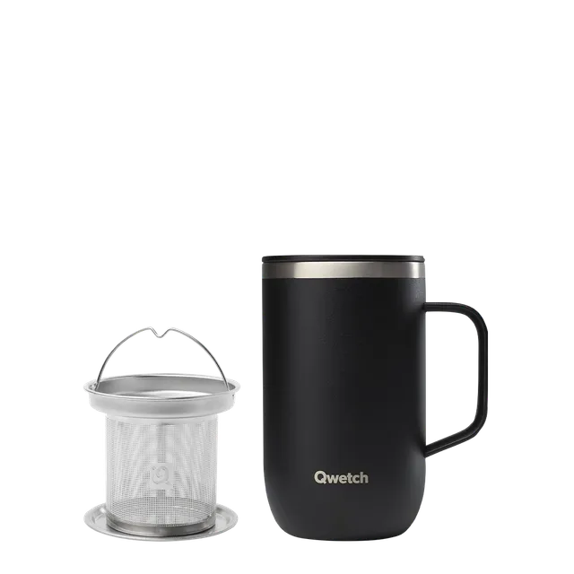 Qwetch Tisanière termohrnek 470 ml černý nerez