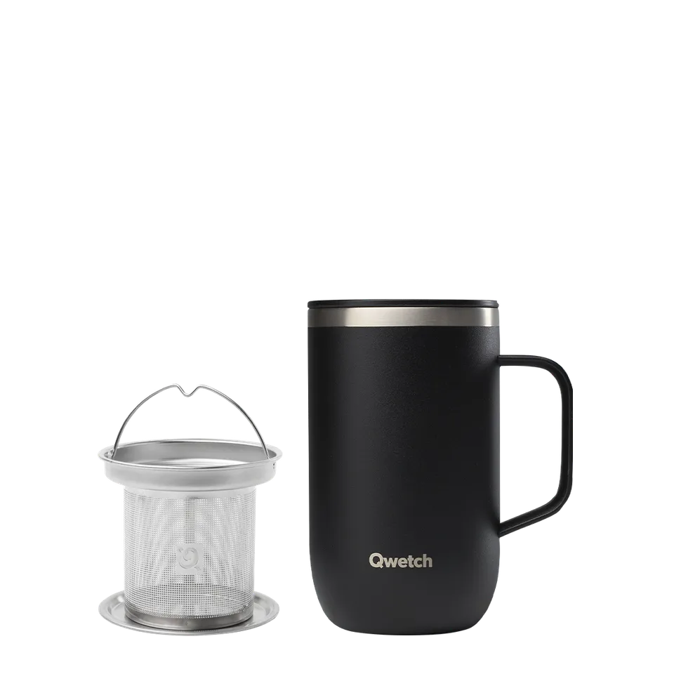 Qwetch Tisanière termohrnek 470 ml černý nerez