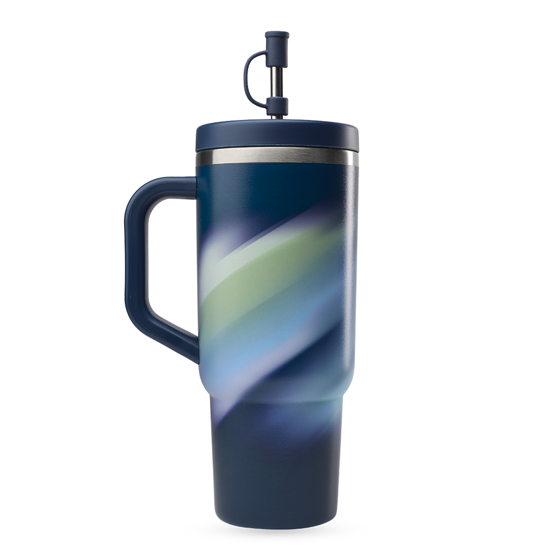 Qwetch Travel Cup Aura Bleu Nuit termohrnek 900 ml s brčkem