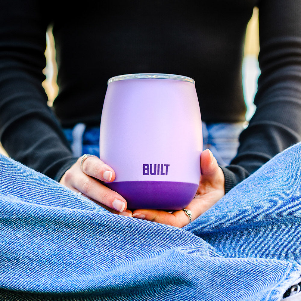 BUILT Cascade Wine Tumbler 12oz Concrete Grey nerez