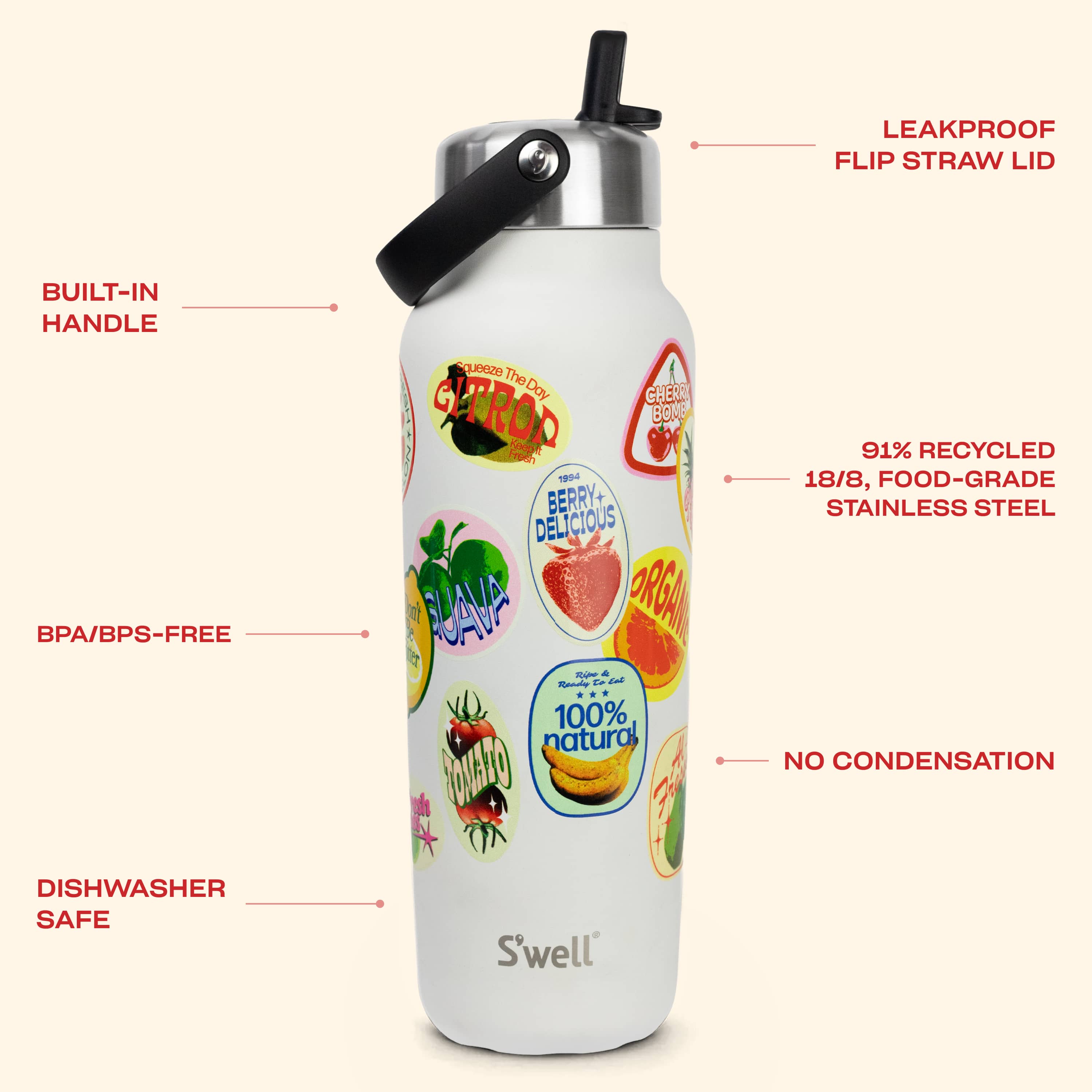 S'well Explorer termo láhev 1180 ml s brčkem šedá