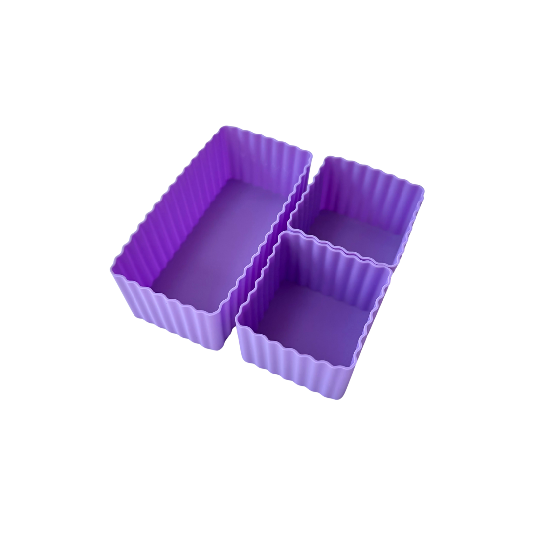 Yumbox Mini silikonové kelímky do boxu fialové 3 ks
