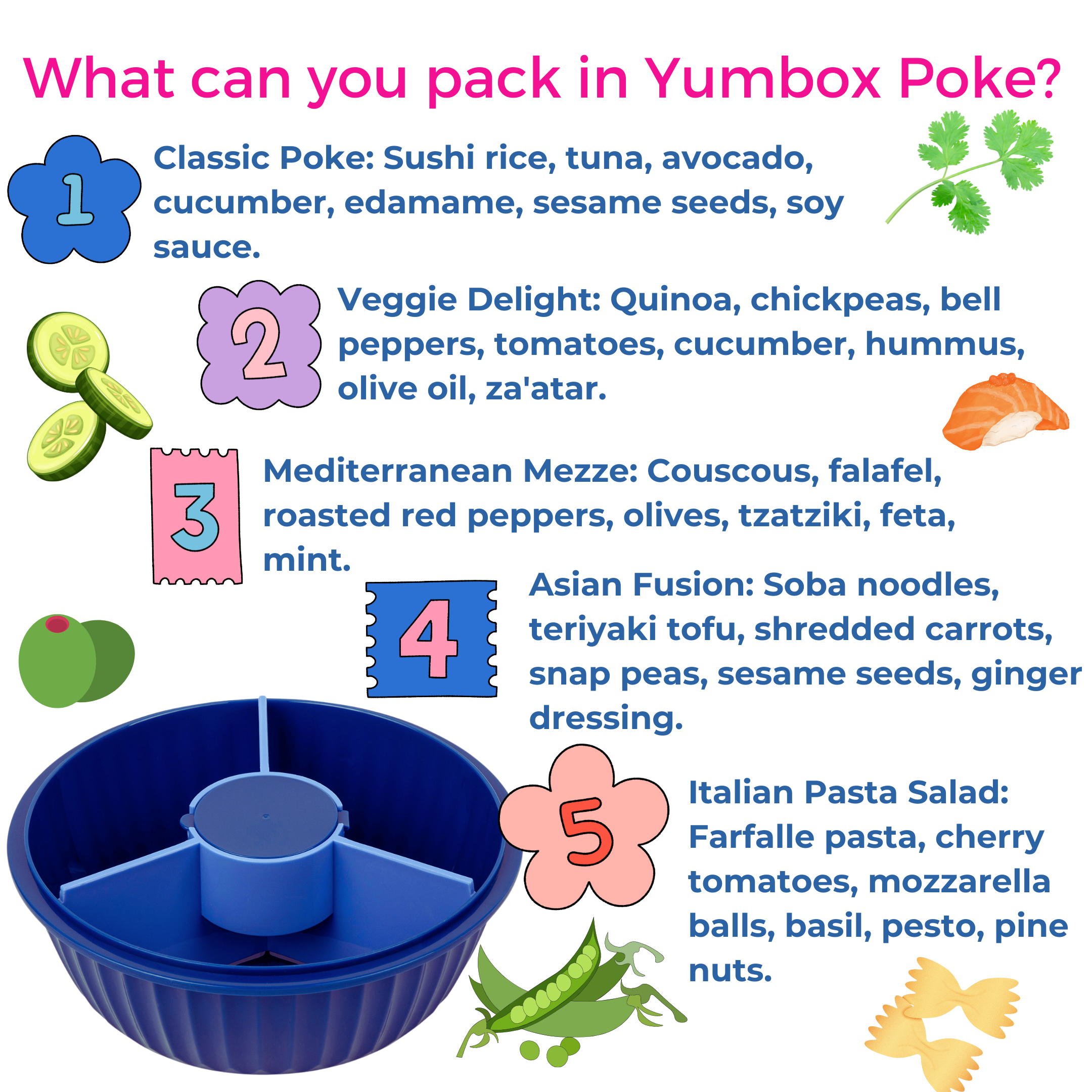 Yumbox Poke Salad Bowls miska 3 díly těsná