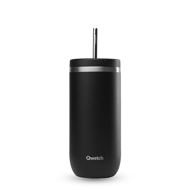 Qwetch Cold Cup Matt Noir termohrnek 470 ml s brčkem