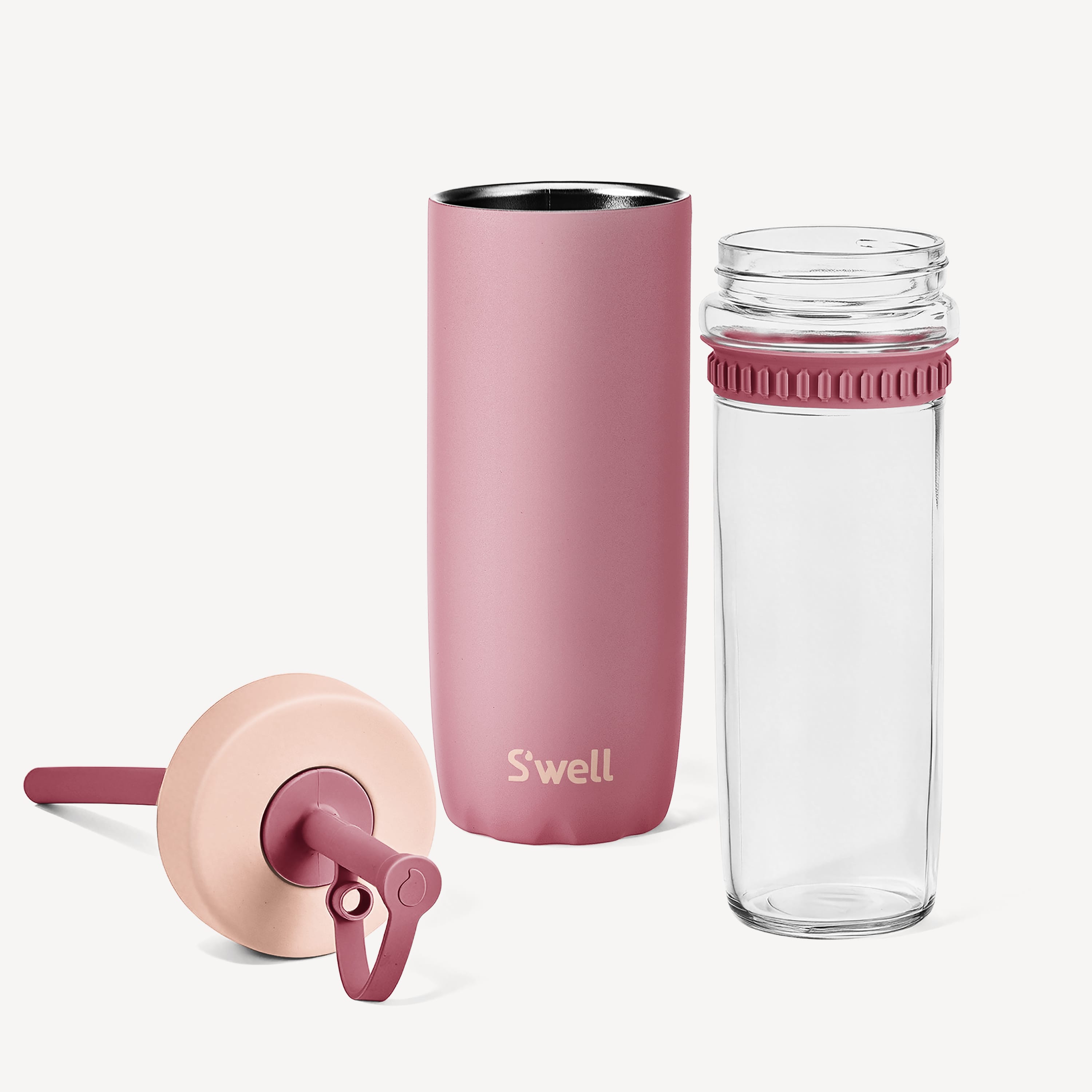 S'well Glass+ cestovní termohrnek Chambray 540 ml sklo