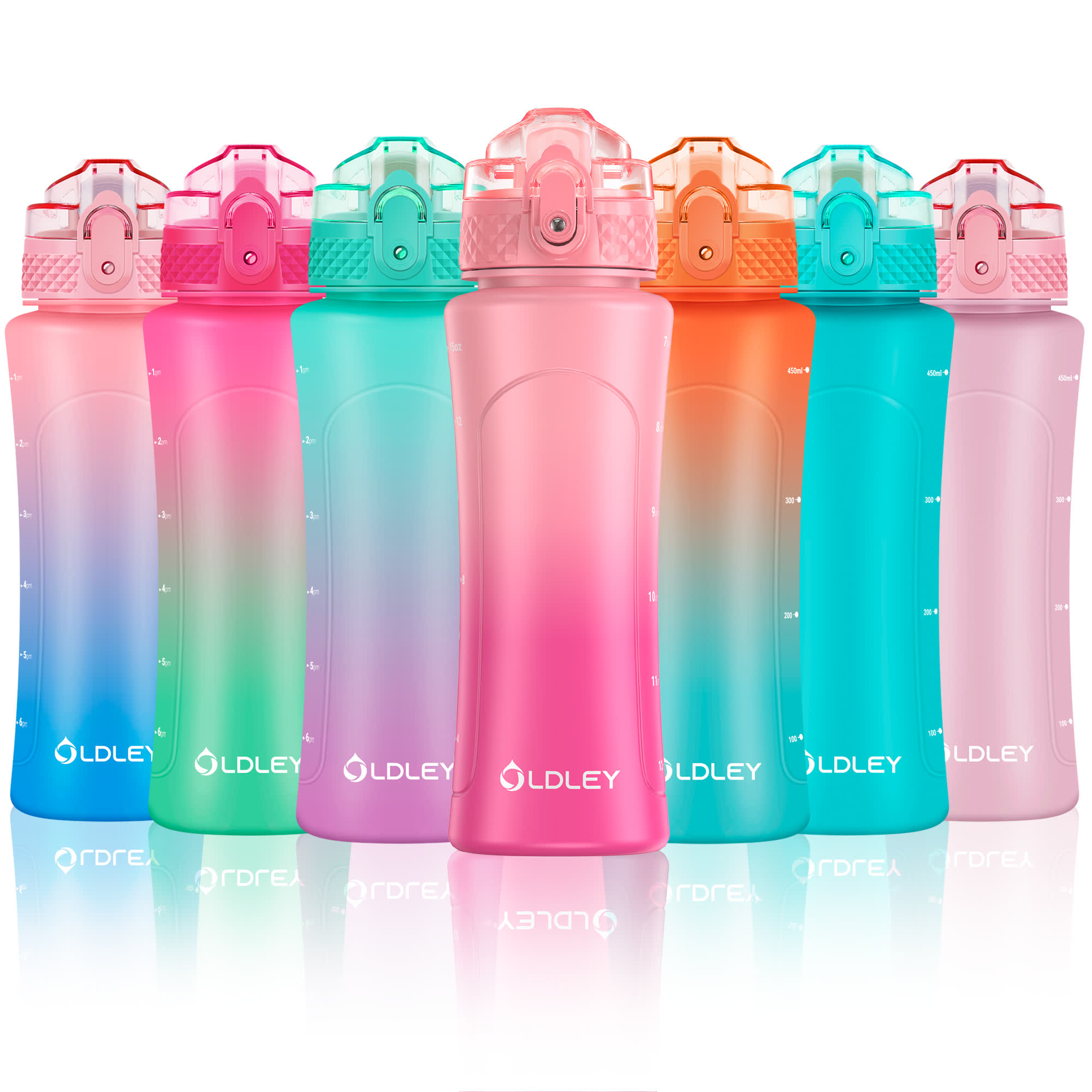 OLDLEY Kids dětská láhev 15oz růžovo-fialová