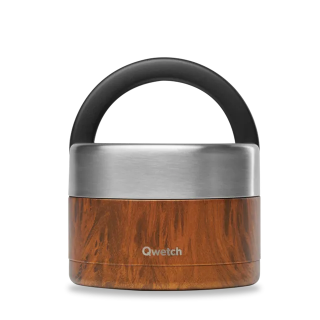 Qwetch Wood termo box na jídlo s rukojetí 650 ml