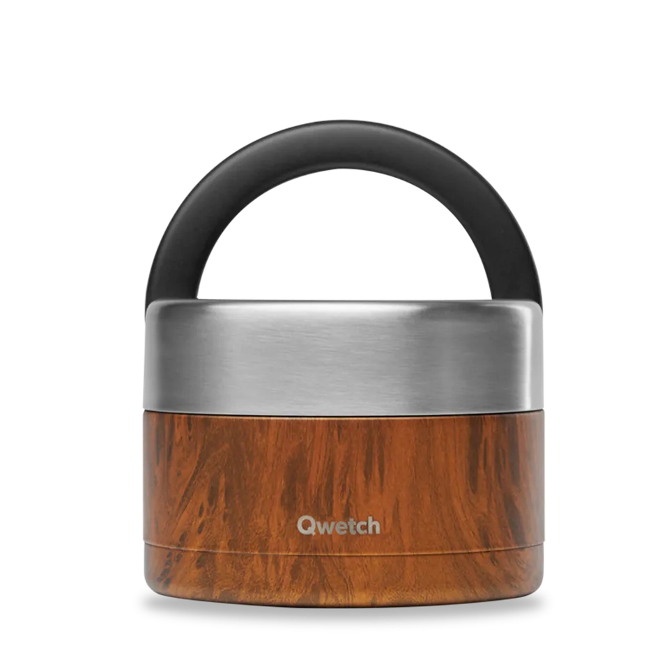 Qwetch Wood termo box na jídlo s rukojetí 650 ml