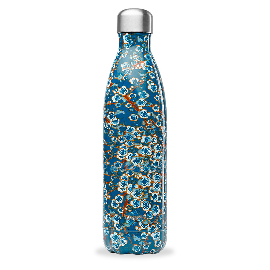 Qwetch Originals Flowers termo láhev 500 ml modrá Re-Love
