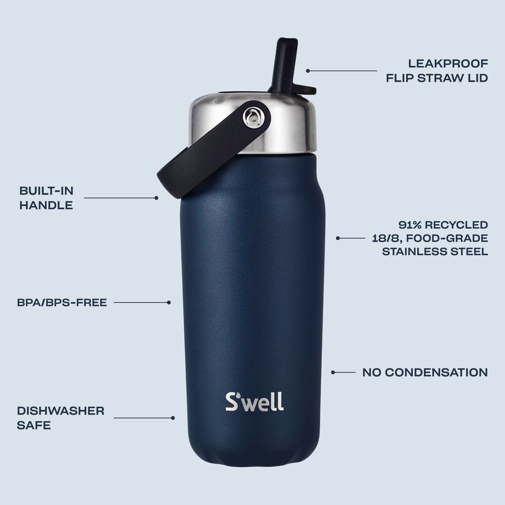 S'well Explorer 18oz cestovní láhev Azurite 530 ml s brčkem