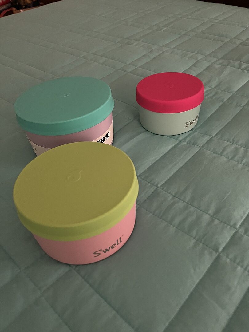 S'well Food Canister Set dózy 3 ks Onyx s víčkem