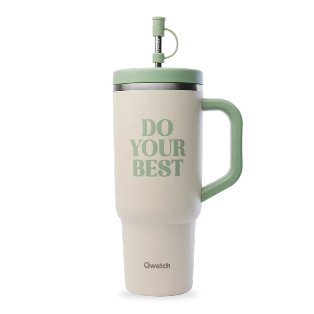 Qwetch Travel Cup Level Up Sable termohrnek 900 ml s brčkem