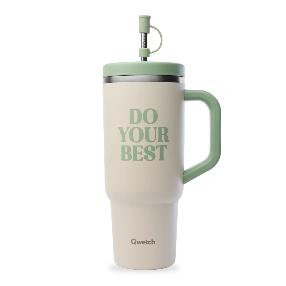 Qwetch Travel Cup Level Up Sable termohrnek 900 ml s brčkem