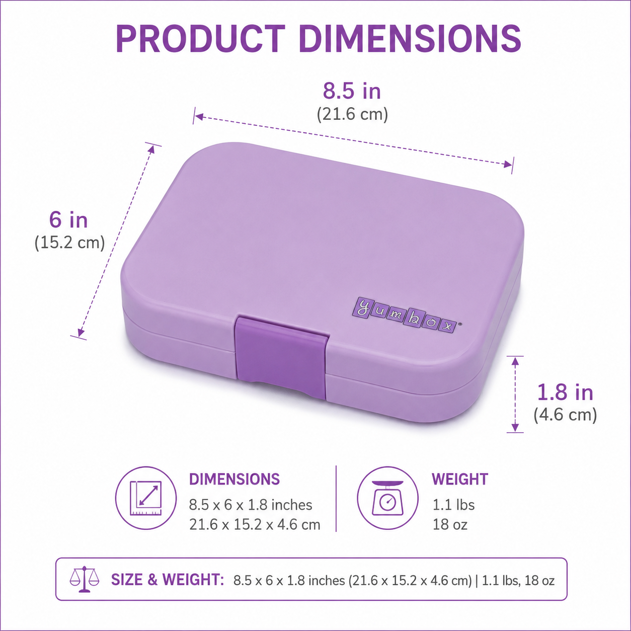 Yumbox Original Ami Purple Cats Dogs svačinový box 6 přihrádek