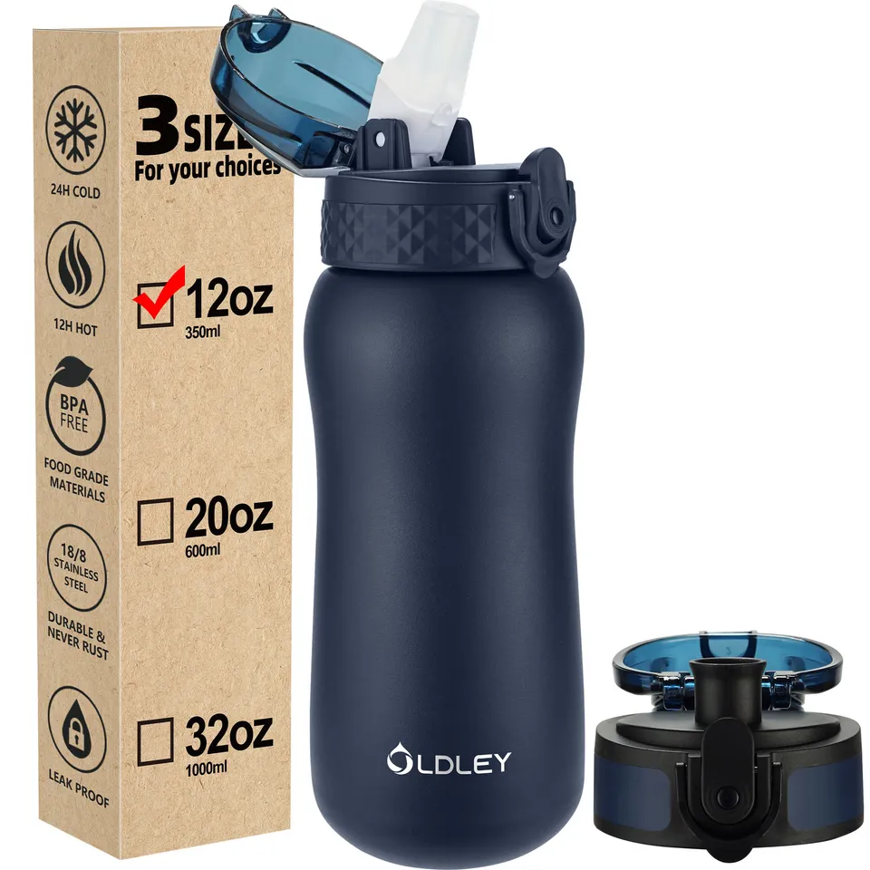 Oldley Kids 12oz dětský vakuový hrnek Blue nerez