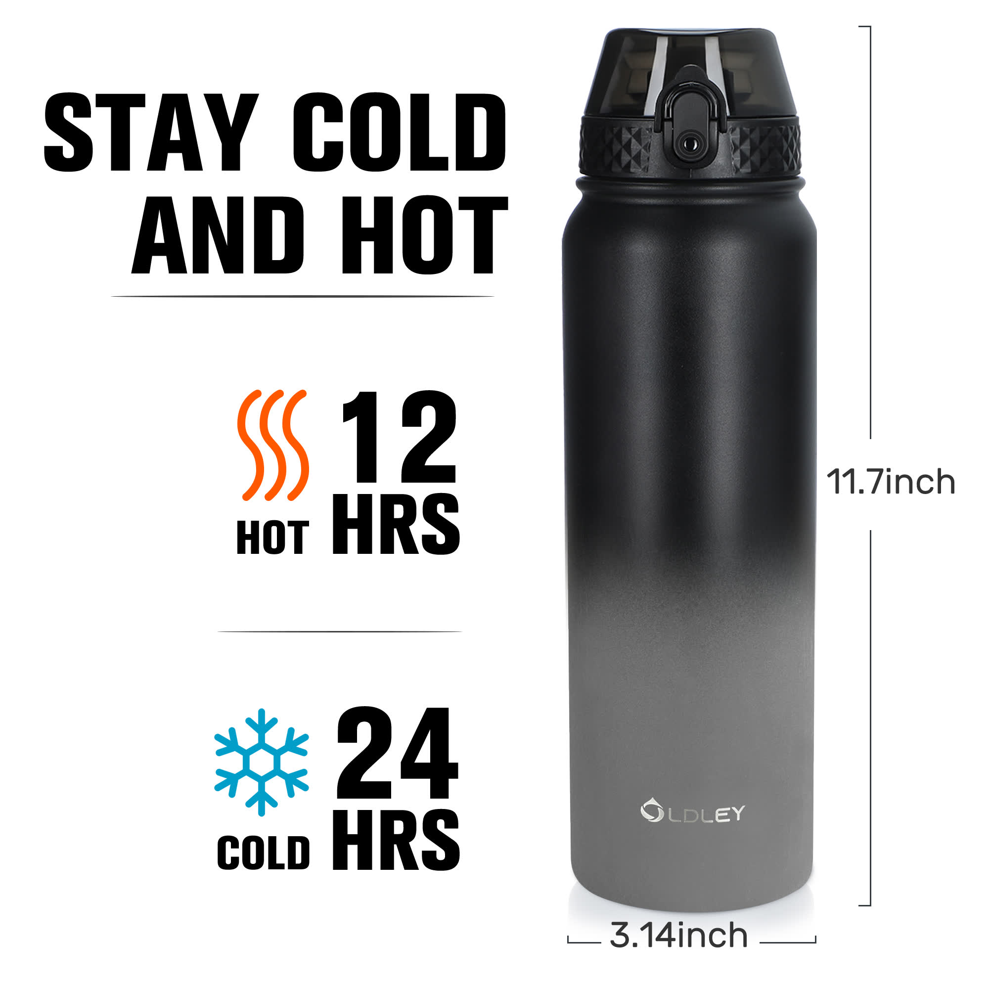OLDLEY Gradient 32oz termoláhev bílo-šedá 950 ml