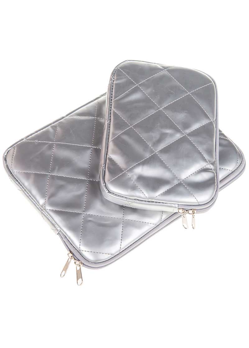 Coolbox pouzdro na tablet 7″ se zipem stříbrné koženka
