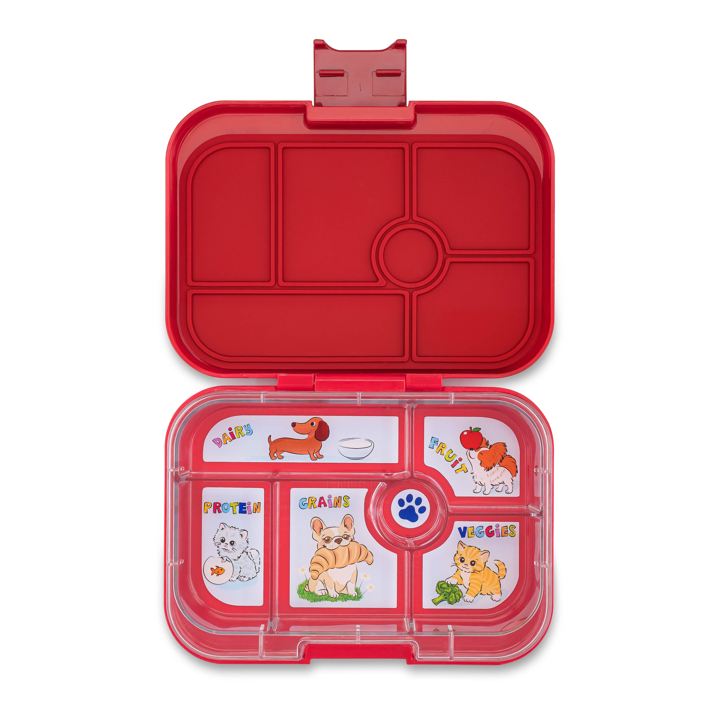 Yumbox Original Wow Red Cats Dogs svačinový box 6 přihrádek