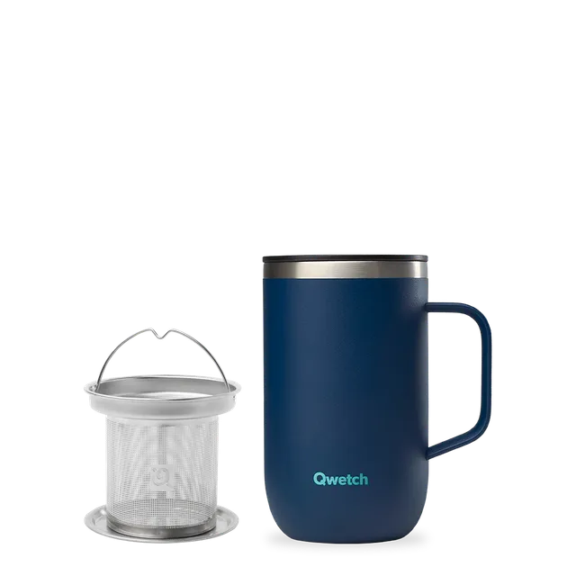 Qwetch Tisanière termohrnek 470 ml modrý nerez