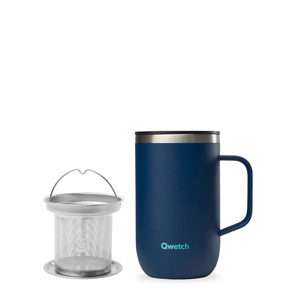Qwetch Tisanière termohrnek 470 ml modrý nerez