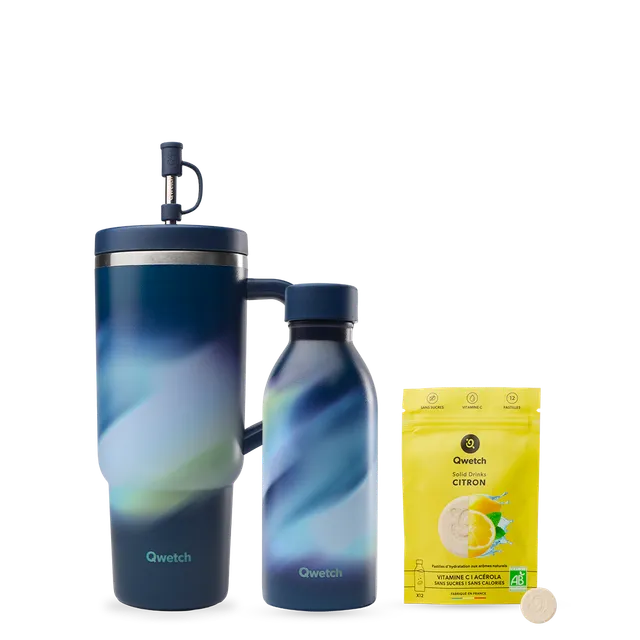 Qwetch Icon Aura Bleu Nuit termosada Citron Travel Cup