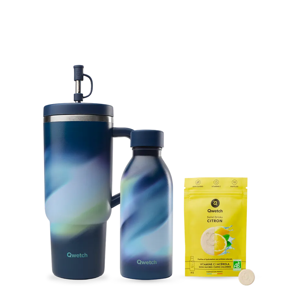 Qwetch Icon Aura Bleu Nuit termosada Citron Travel Cup